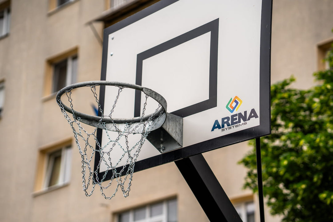 Consola baschet pentru exterior marca Arena Systems, proiectie in teren 100 cm