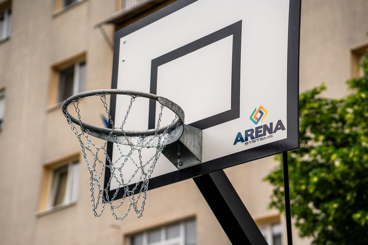 Consola baschet pentru exterior marca Arena Systems, proiectie in teren 100 cm