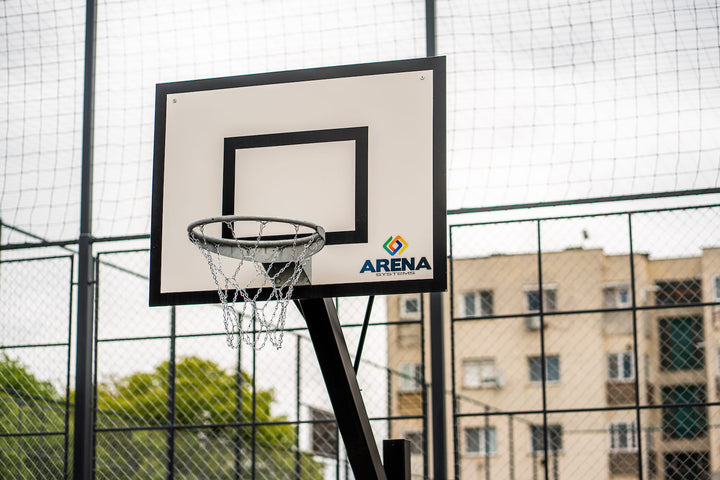 Consola baschet pentru exterior marca Arena Systems, proiectie in teren 100 cm