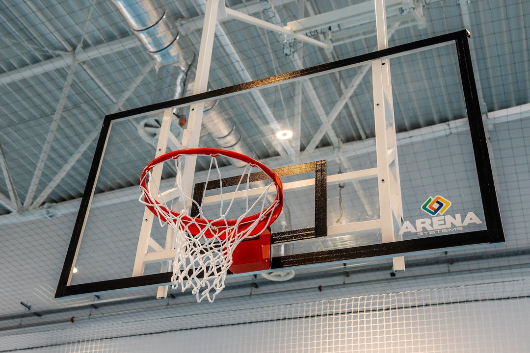 Consolă de baschet rabatabilă la tavan cu motor electric și telecomandă