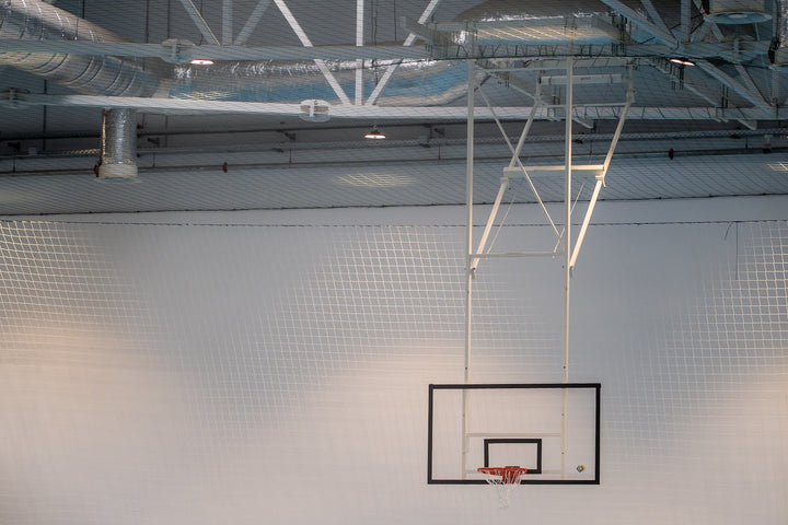 Consolă de baschet rabatabilă la tavan cu motor electric și telecomandă